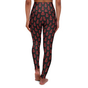 High Waisted Yoga Leggings (AOP) - Dobra Logo